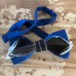 Handmade Feather Bow Tie Brooch Set